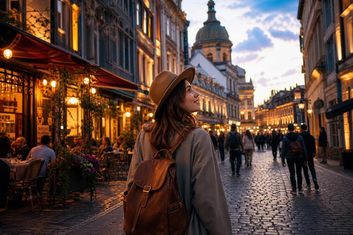 Traveller discovering a new city